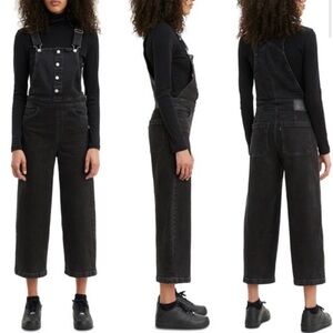 Levi’s Ribcage Wide Leg Overalls in Black